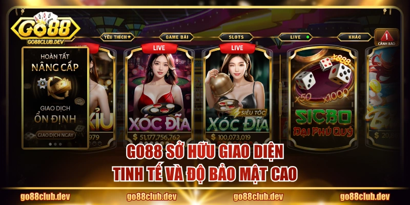 GO88 sở hữu giao diện tinh tế và độ bảo mật cao