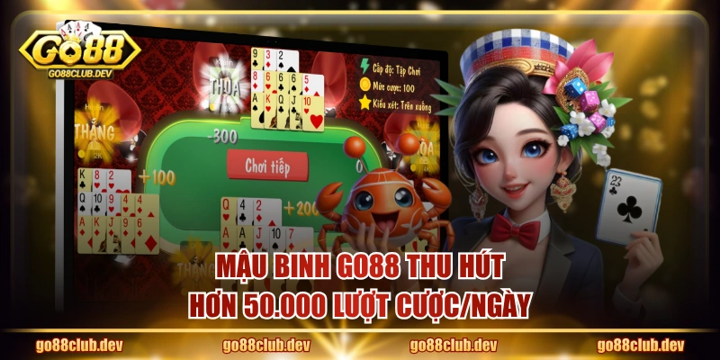 Mậu Binh GO88 thu hút hơn 50.000 lượt cược/ngày